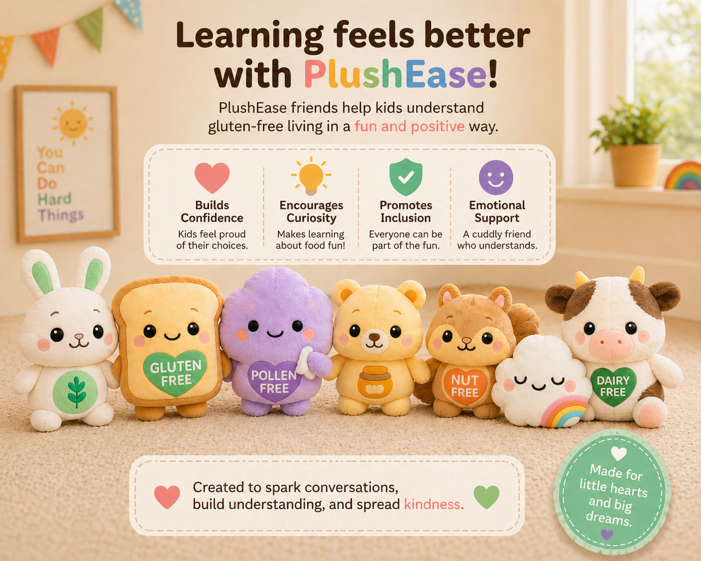 "PlushEase Friends — Where Every Allergy Has a Face"